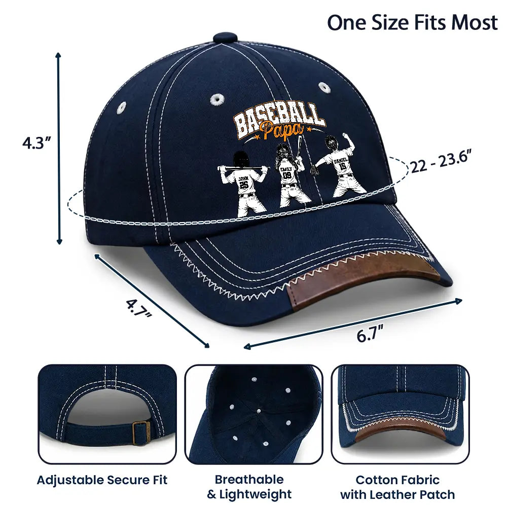 Baseball Dad Grandpa - Personalized Vintage Baseball Cap