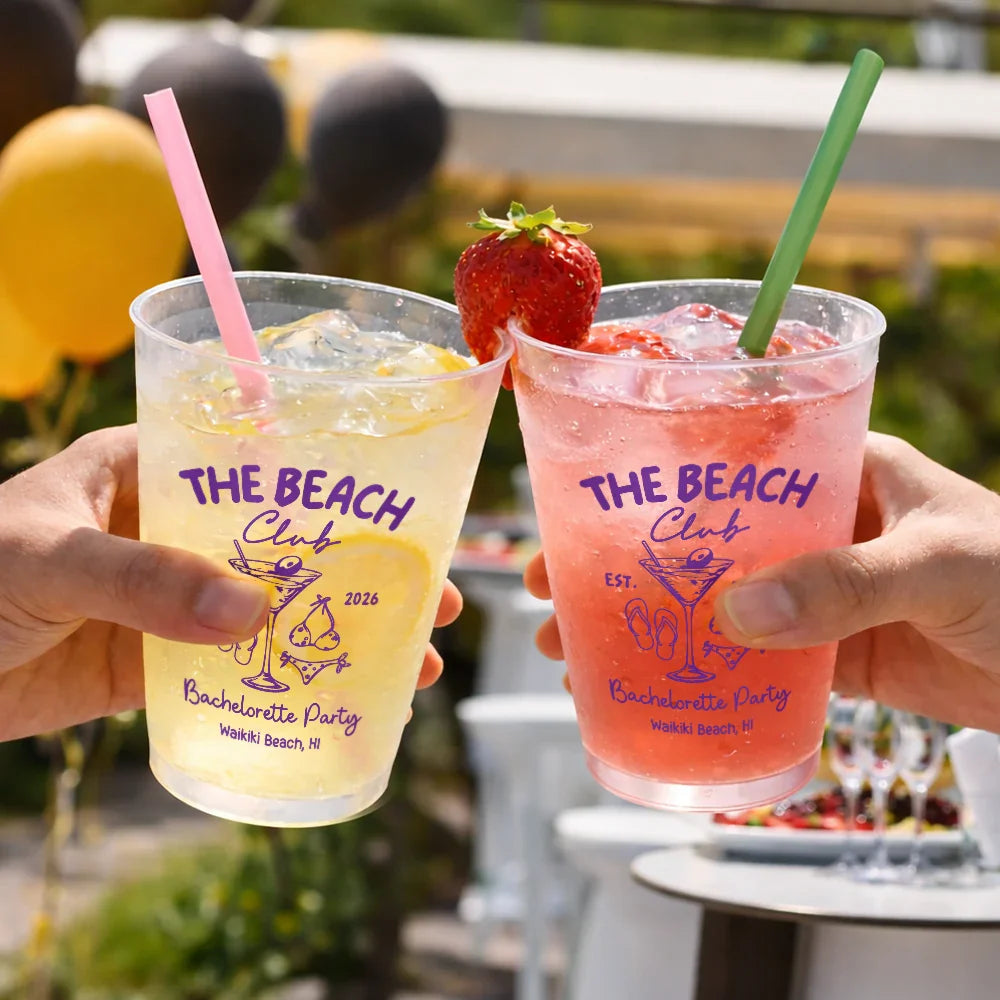 Beach Bachelorette Party Summer Vibe - Personalized Frosted Cups