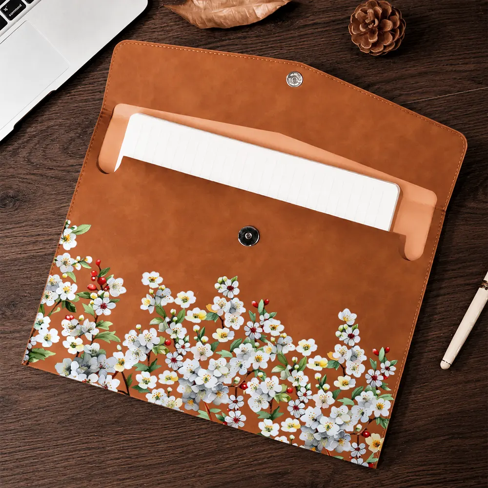 Birth Flower Blooms - Personalized Leather Sleeve