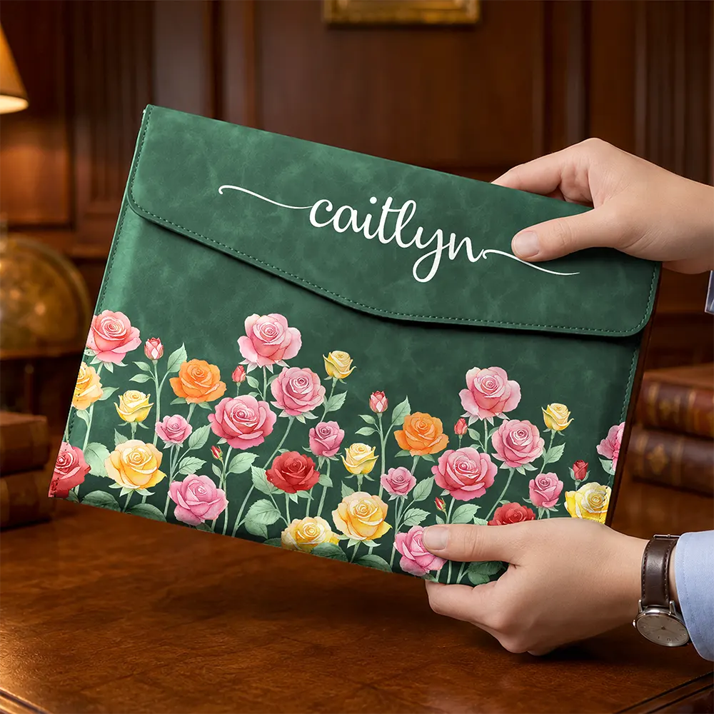 Birth Flower Blooms - Personalized Leather Sleeve