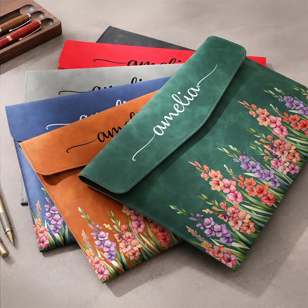 Birth Flower Blooms - Personalized Leather Sleeve