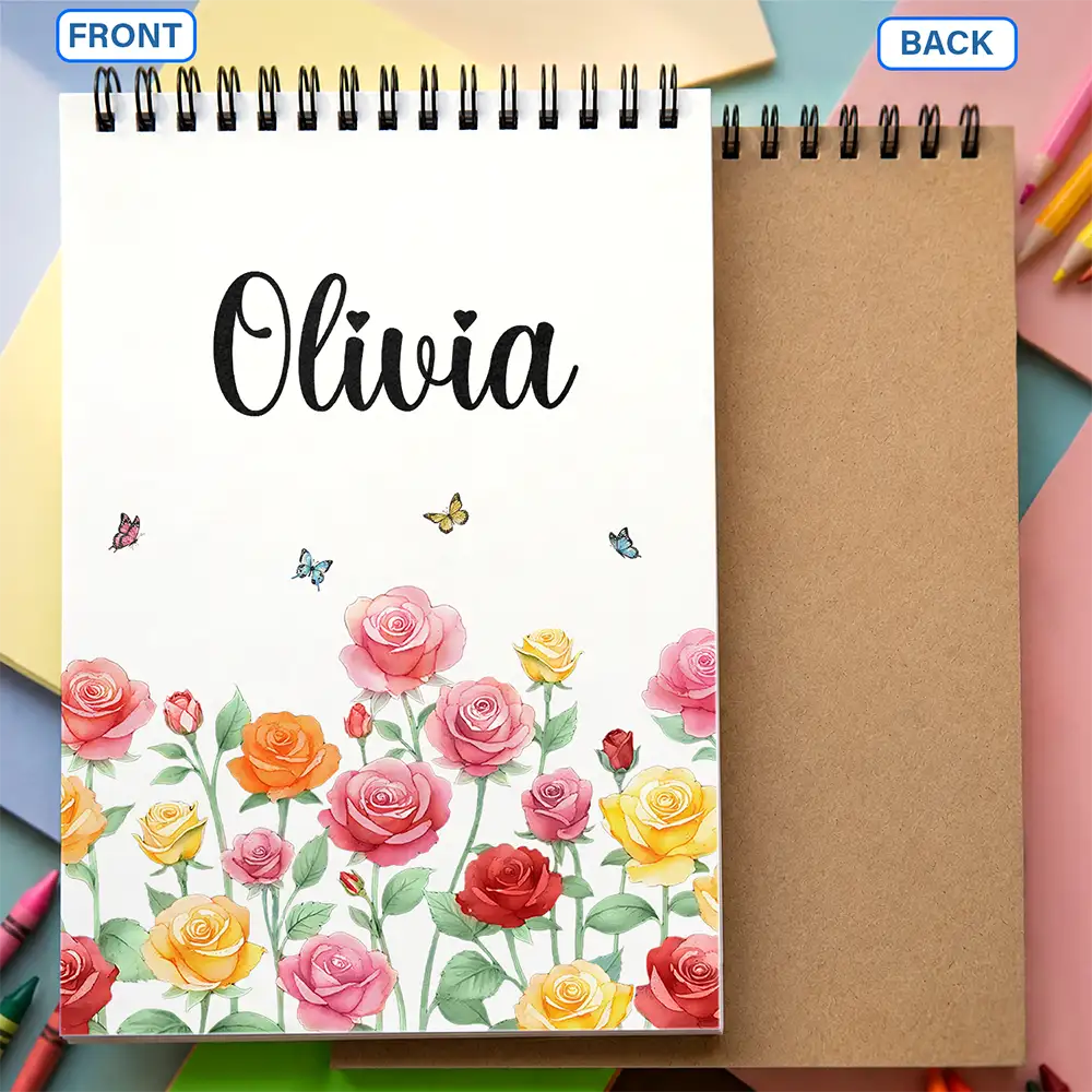 Birth Flower Name For Daughter, Besties, Coworkers - Personalized Sketchbook