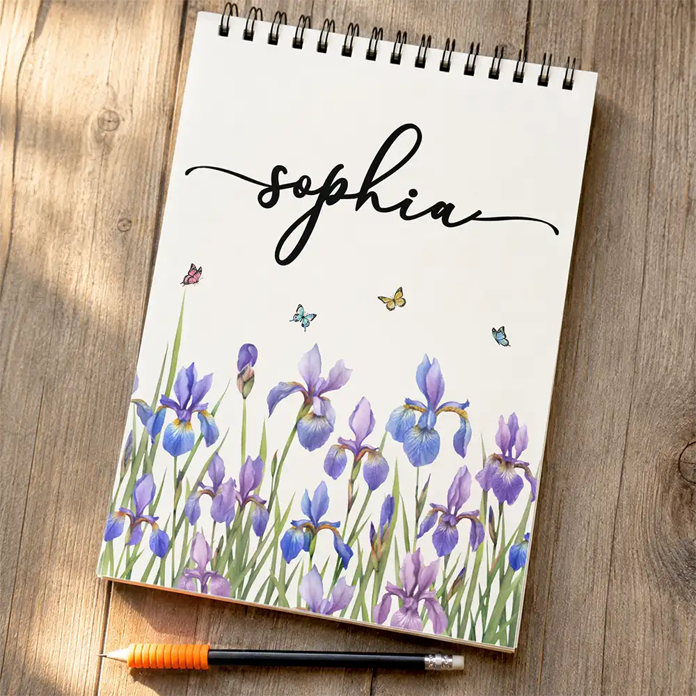 Birth Flower Name For Daughter, Besties, Coworkers - Personalized Sketchbook