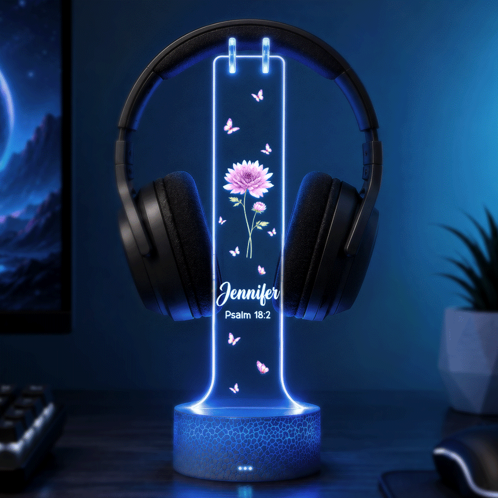 Birth Month Flower Bible Verse References - Personalized Headphone Stand