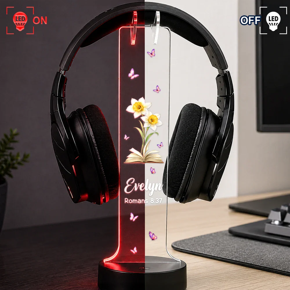 Birth Month Flower Bible Verse References - Personalized Headphone Stand