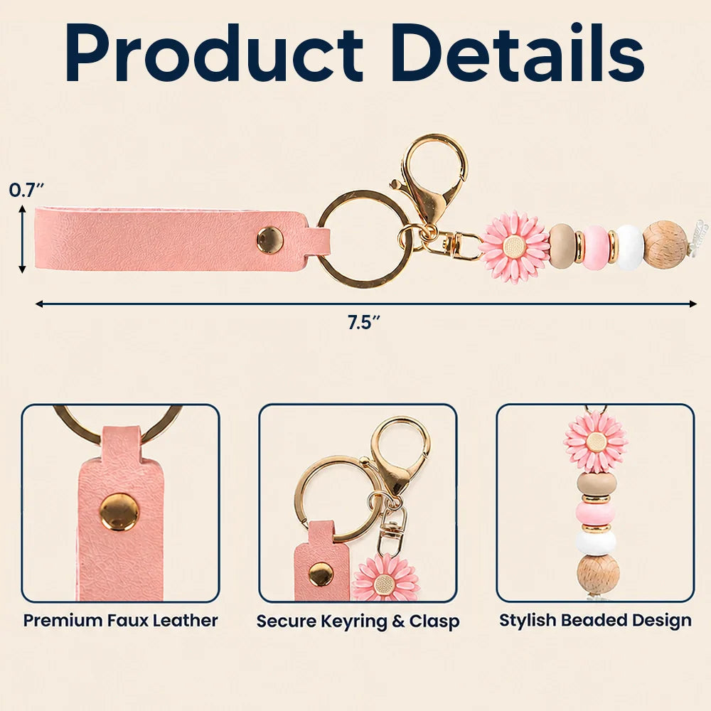 Nurse Never Forget The Difference That You Make - Personalized Leather Beaded Keychain