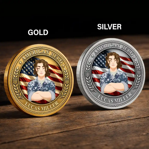 Camouflage Man Woman American Hero - Personalized Commemorative Keepsake Coin