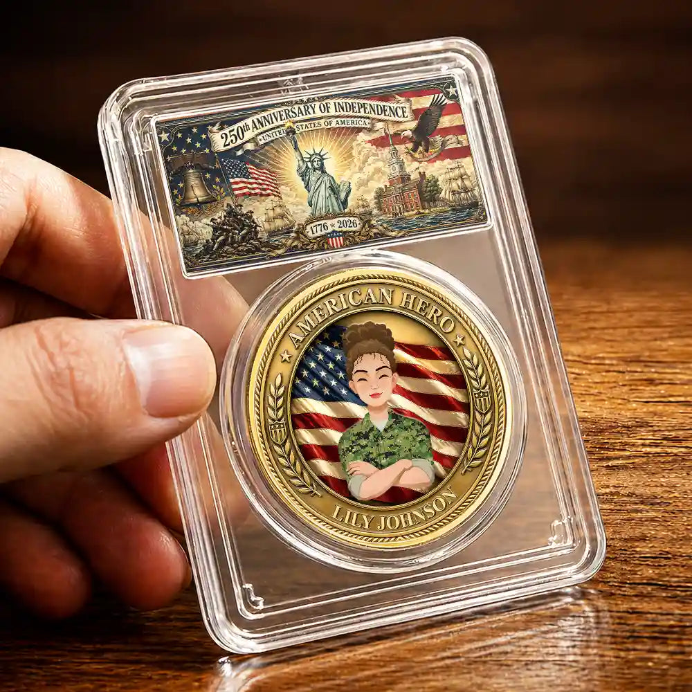 Camouflage Man Woman American Hero - Personalized Commemorative Keepsake Coin