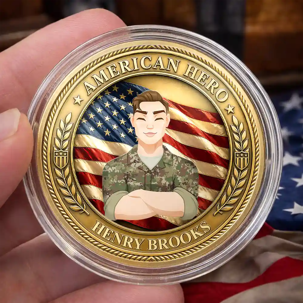 Camouflage Man Woman American Hero - Personalized Commemorative Keepsake Coin