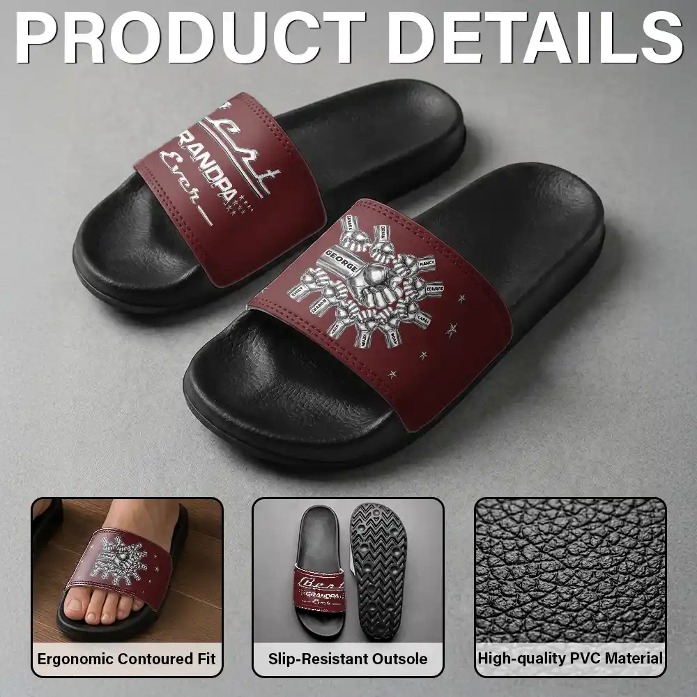 Classic Best Dad Grandpa Ever Limited Edition - Personalized Unisex Slides
