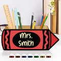 Colorful Crayons With Name - Personalized Wooden Pen Pencil Holder
