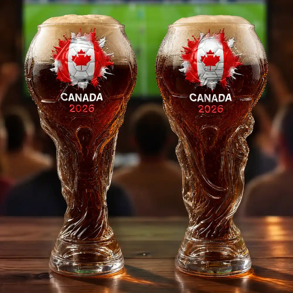 Country Flags Soccer Ball - Personalized Beer Glass