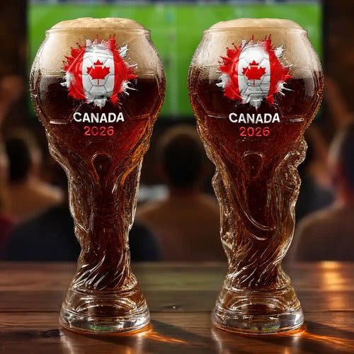 Country Flags Soccer Ball - Personalized Beer Glass