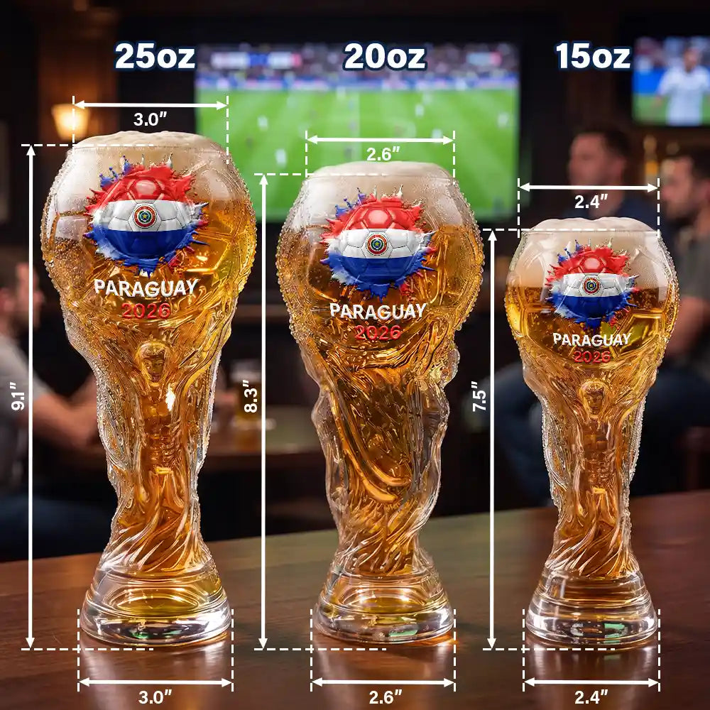 Country Flags Soccer Ball - Personalized Beer Glass