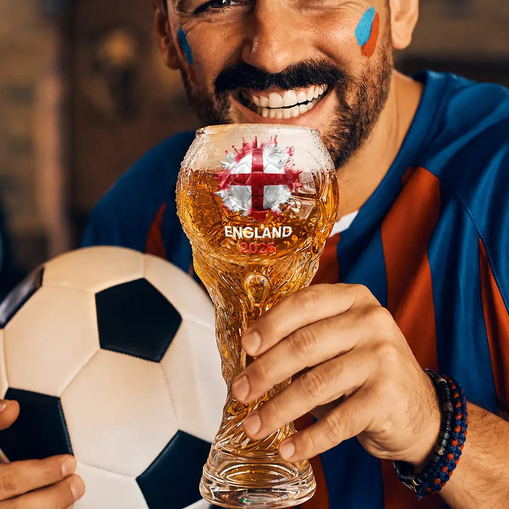 Country Flags Soccer Ball - Personalized Beer Glass