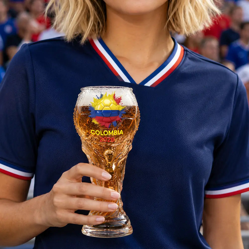 Country Flags Soccer Ball - Personalized Beer Glass
