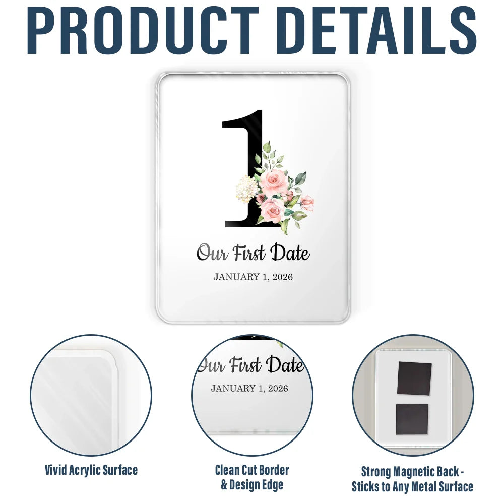 Couple Anniversary Love Message - Personalized Acrylic Magnet