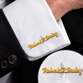 Couples Initials Heart Sign Name - Personalized Cufflinks