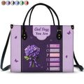 Created With A Purpose Birth Month Flower - Personalized Leather Bag