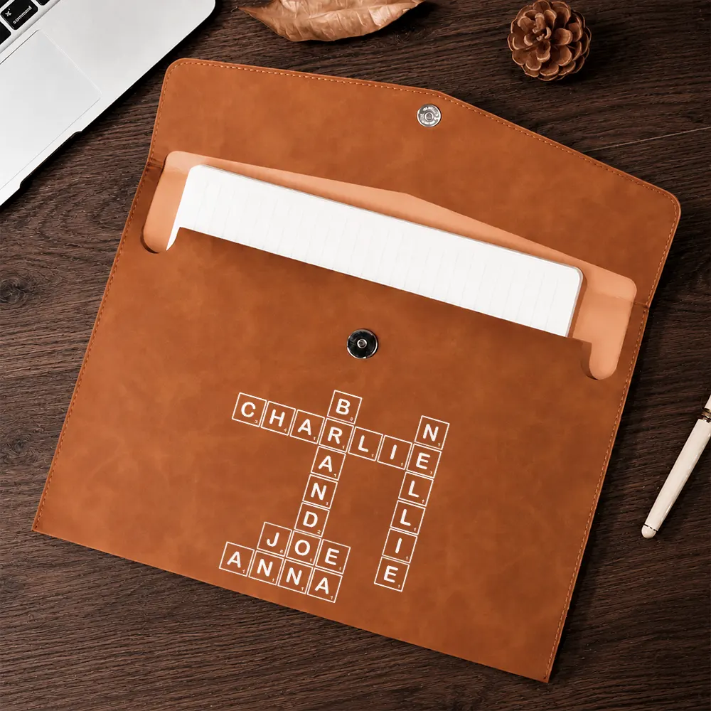Crossword Best Team Ever Scrabble - Personalized Leather Sleeve