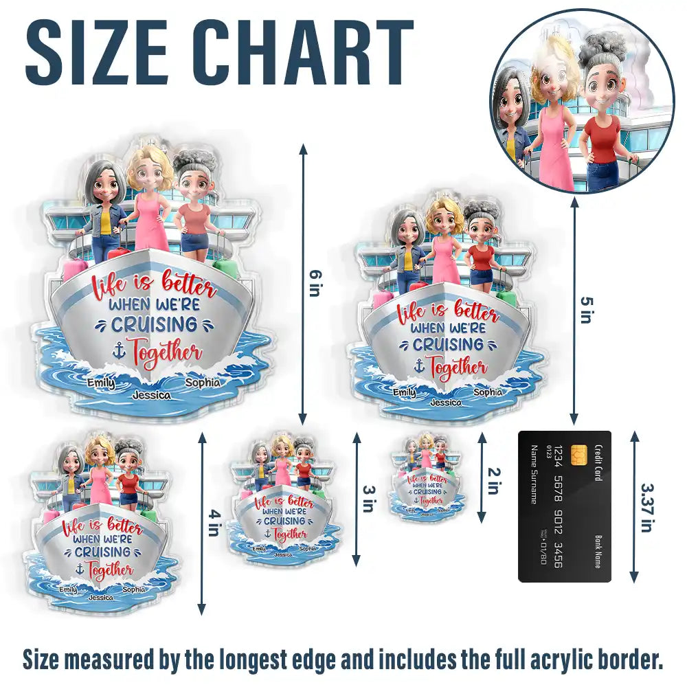 Cruise Bestie On Trip Girls Trip - Personalized Acrylic Magnet