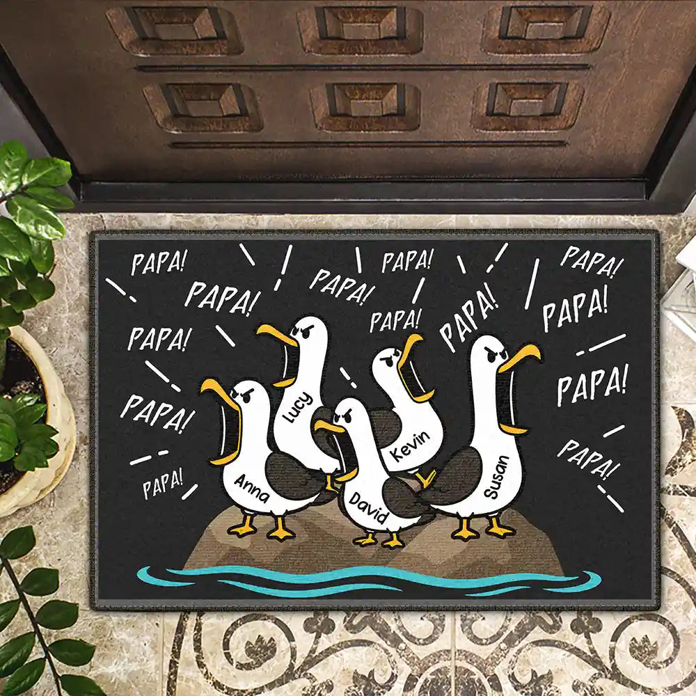 Funny Screaming Seagull - Personalized Doormat