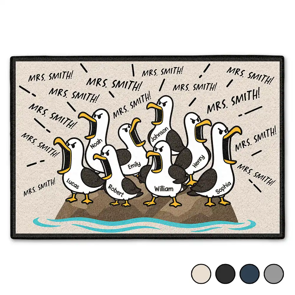 Funny Screaming Seagull - Personalized Doormat