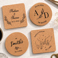 Custom Name And Date Wedding Favors - Personalized Cork Coaster