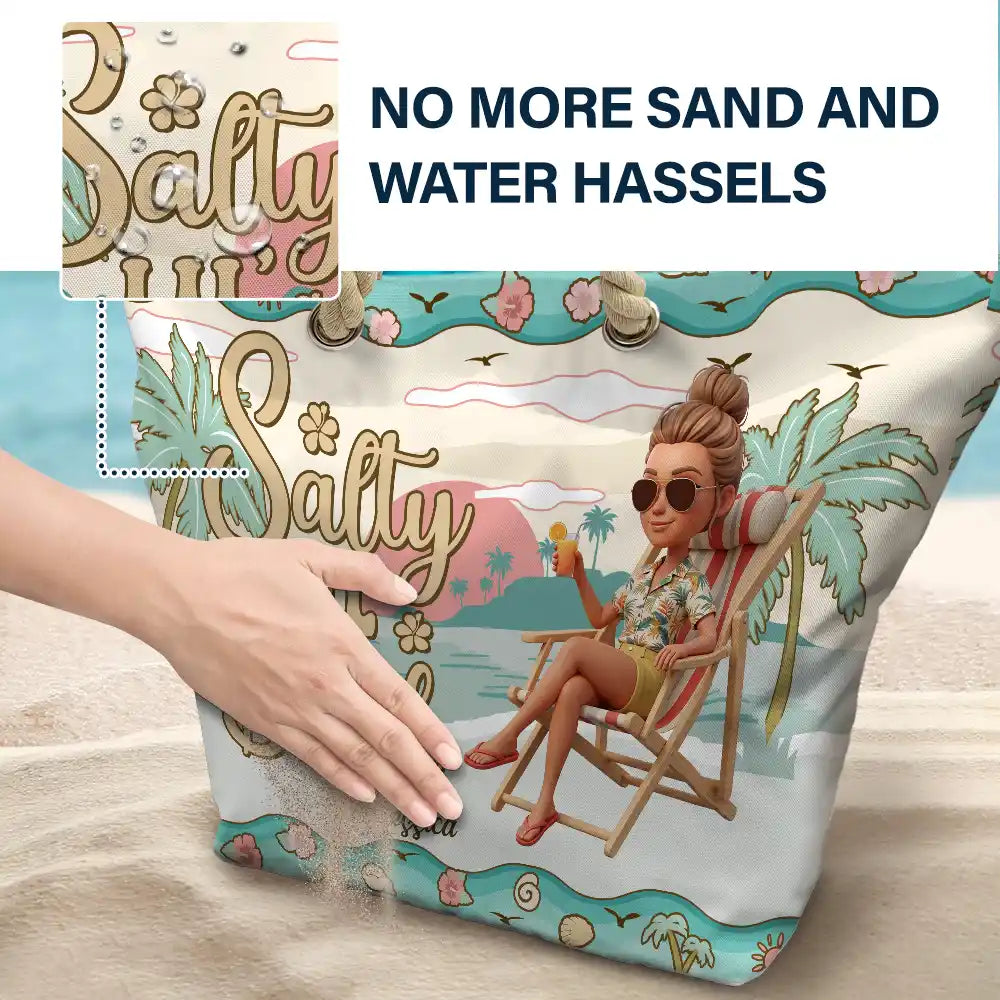 Custom Photo 3D Summer Concept Just A Girl Who Loves Beaches Vacation - Personalized Beach Bag