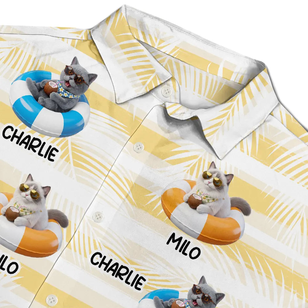 Custom Photo 3D Summer Concept Poolside Beach Vacation Dog Cat - Personalized Hawaiian Shirt
