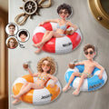 Custom Photo 3D Summer Concept Swimming Float Cruising - Personalized Acrylic Magnet