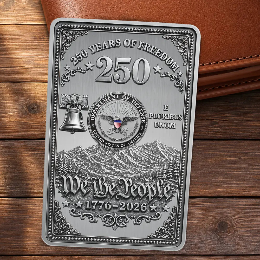 Custom Photo American Hero 250 Years Of Freedom - Personalized Aluminum Wallet Card