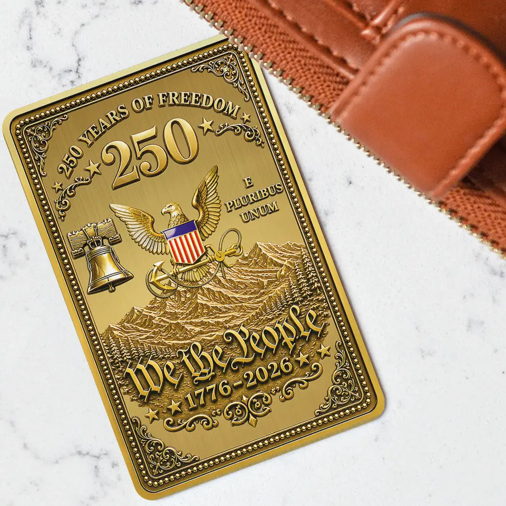 Custom Photo American Hero 250 Years Of Freedom - Personalized Aluminum Wallet Card