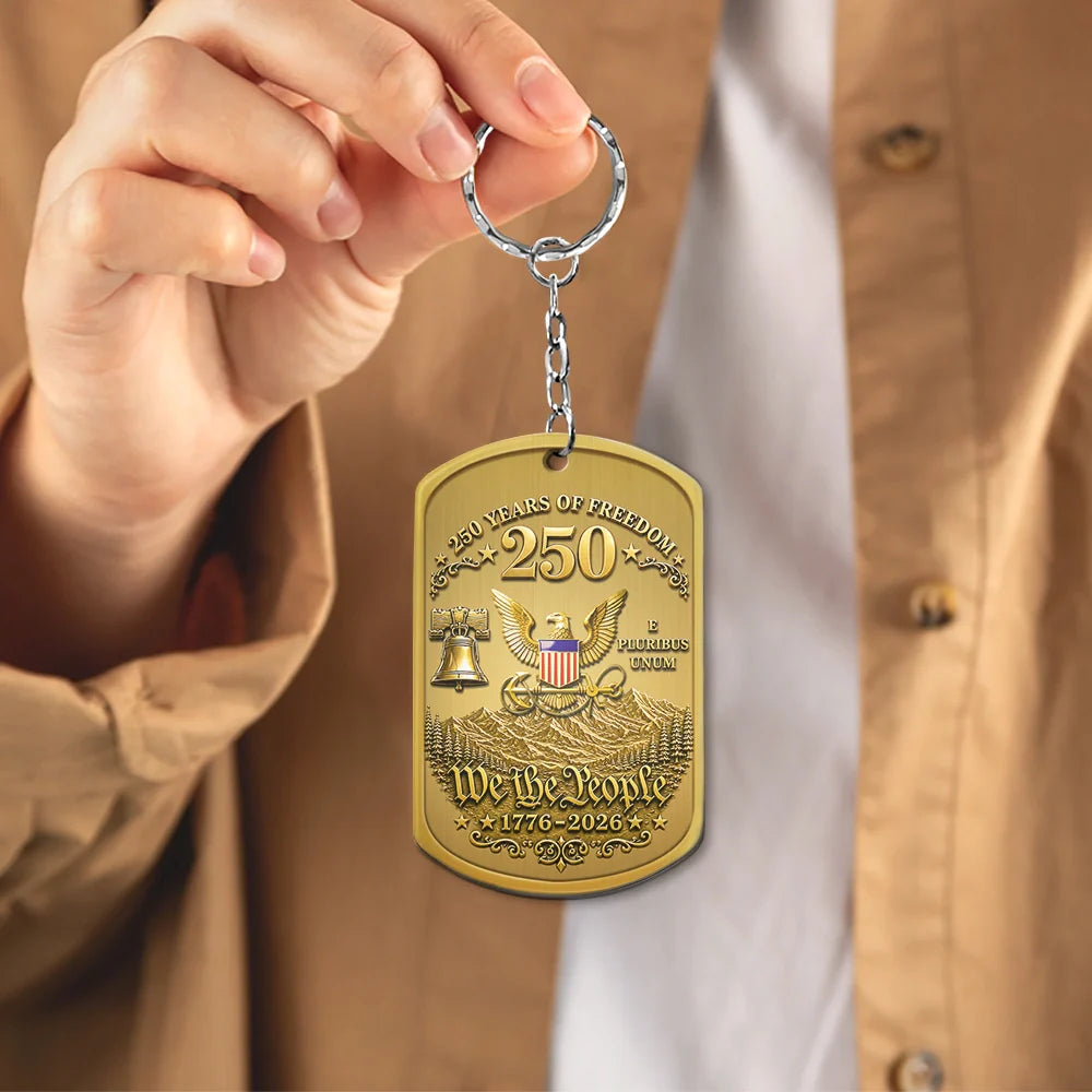 Custom Photo American Hero 250 Years Of Freedom - Personalized Aluminum Keychain
