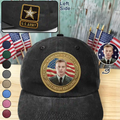 Custom Photo American Hero 250 Years Of Freedom - Personalized Vintage Washed Denim Cap