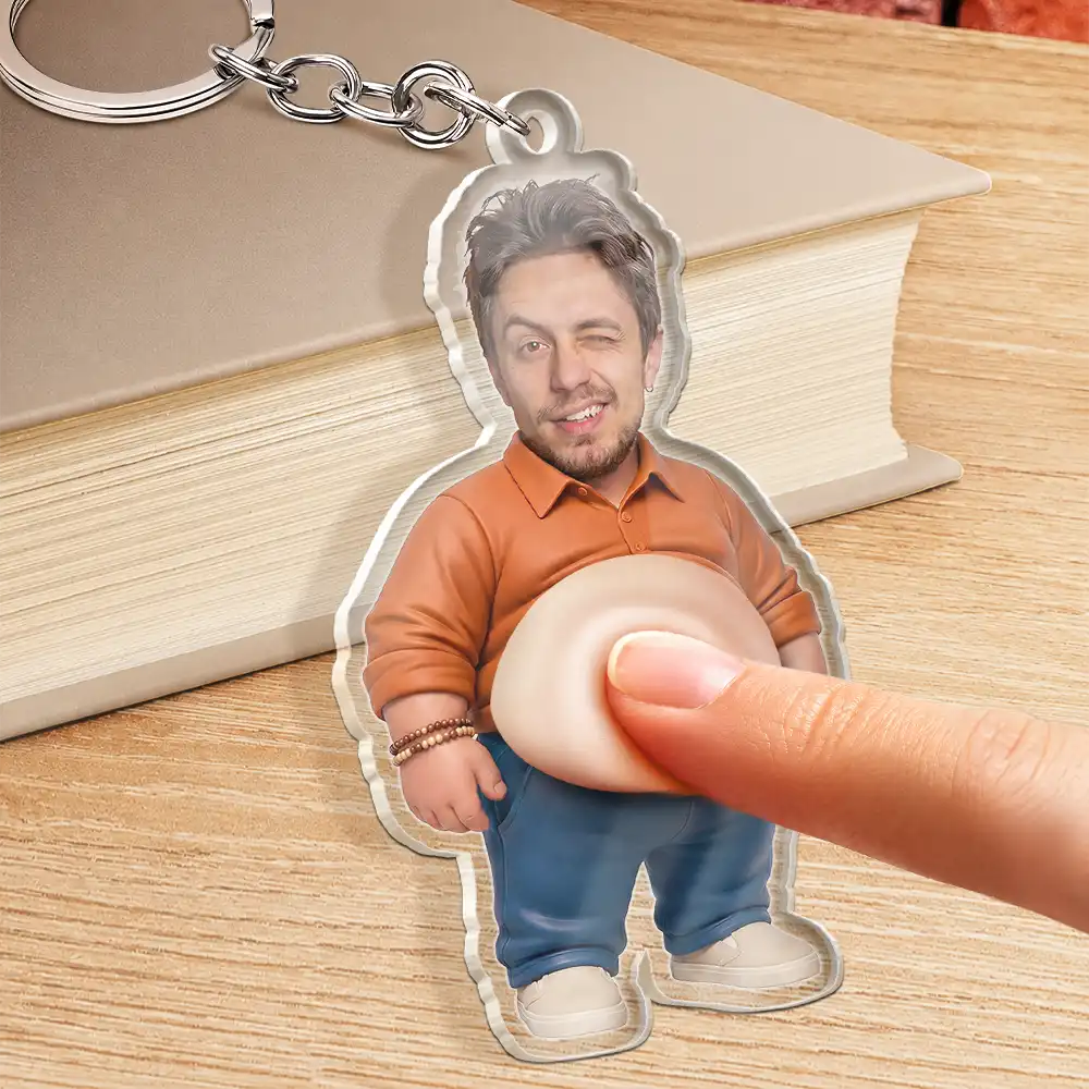 Custom Photo Belly Character Family Member - Personalized Squishy Acrylic Keychain