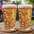 Custom Photo Best Dad By Par Funny Kid US Flag - Personalized Beer Glass