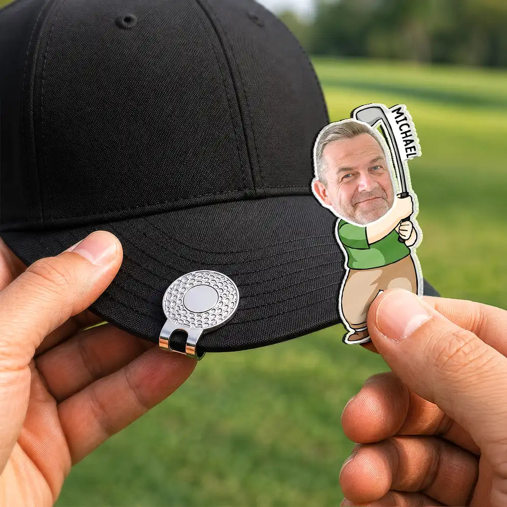 Custom Photo Best Dad Grandpa By Par - Personalized Acrylic Magnetic Clip