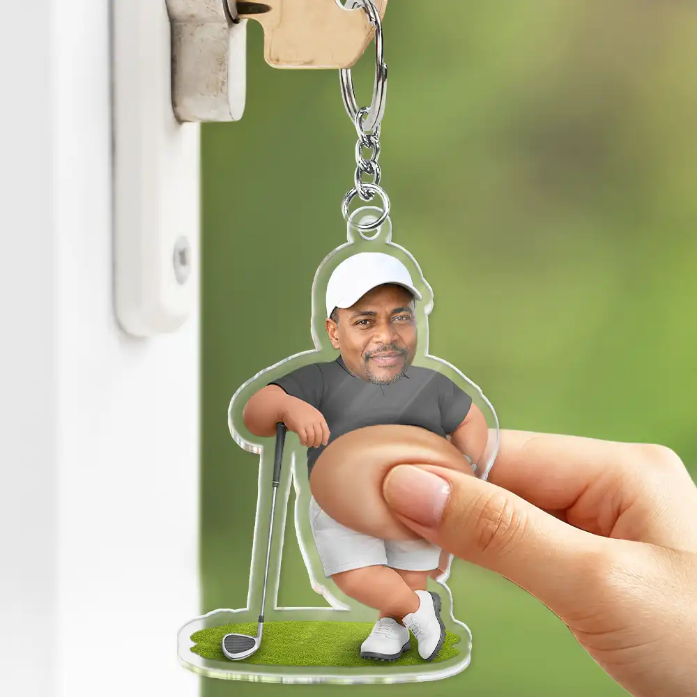 Custom Photo Best Dad Papa By Par - Personalized Squishy Acrylic Keychain