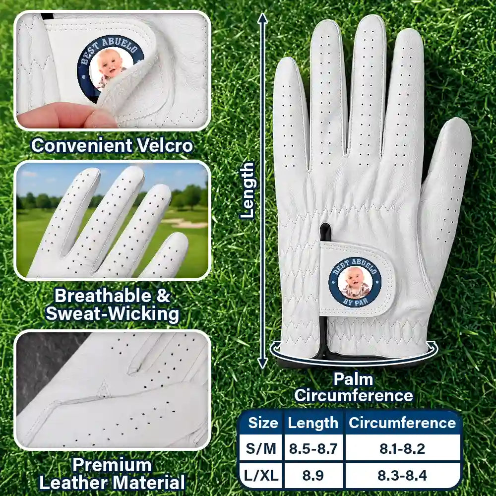 Custom Photo Best Daddy By Par - Personalized Golf Glove