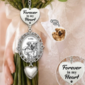Custom Photo Bold Sketch Forever In My Heart Memorial Portrait - Personalized Wedding Charm
