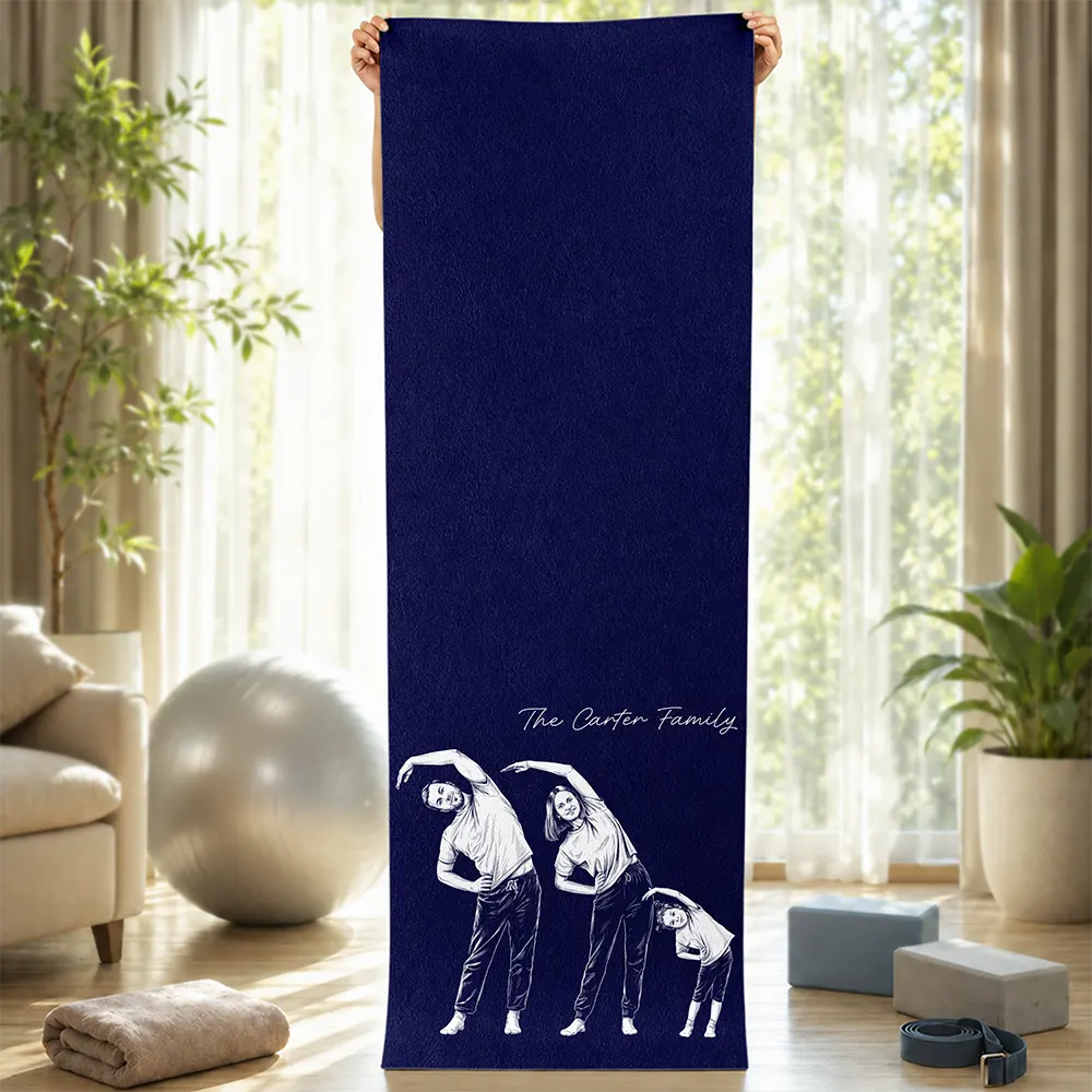 Custom Photo Bold Sketch Namaste All Day For Yoga Lovers - Personalized Yoga Mat