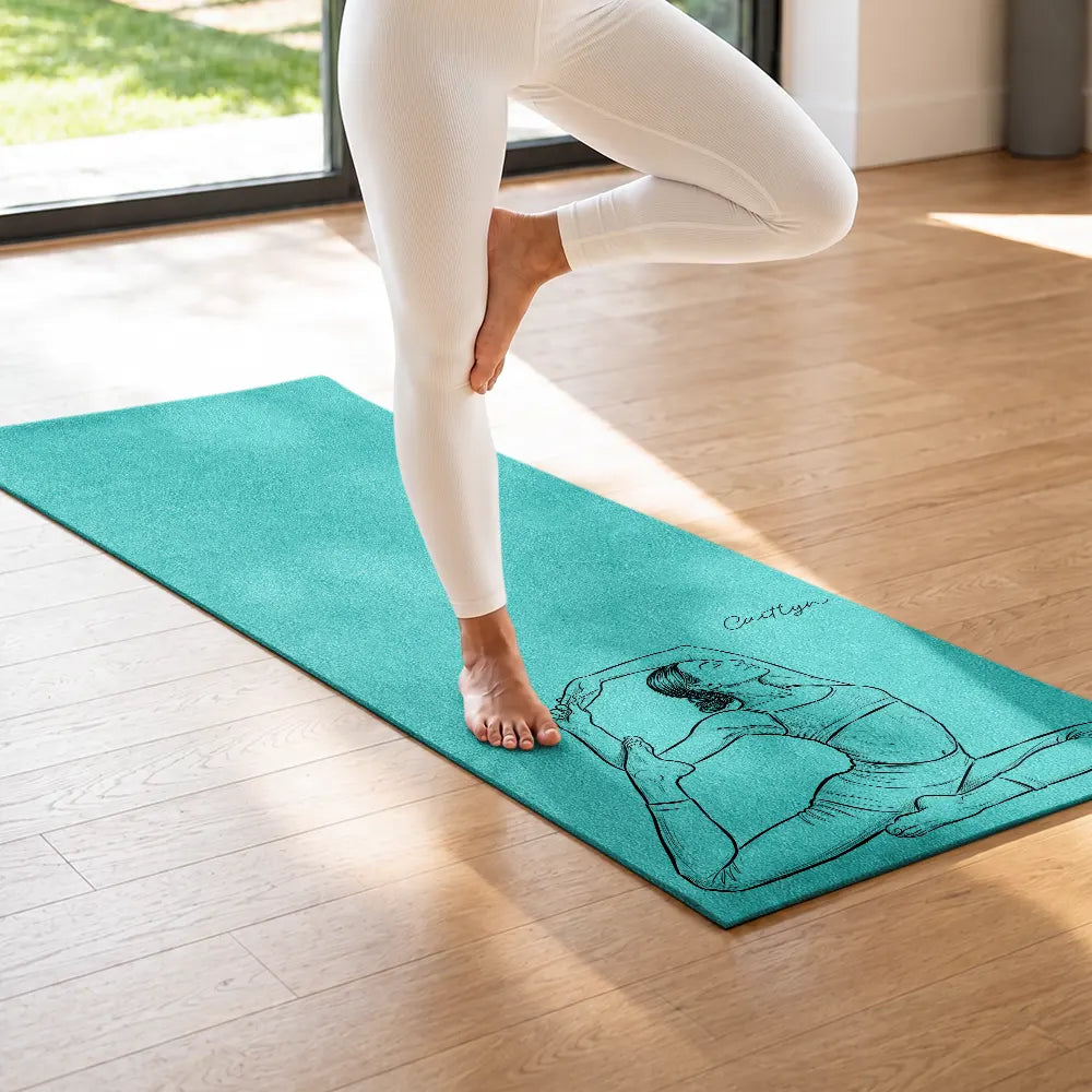 Custom Photo Bold Sketch Namaste All Day For Yoga Lovers - Personalized Yoga Mat
