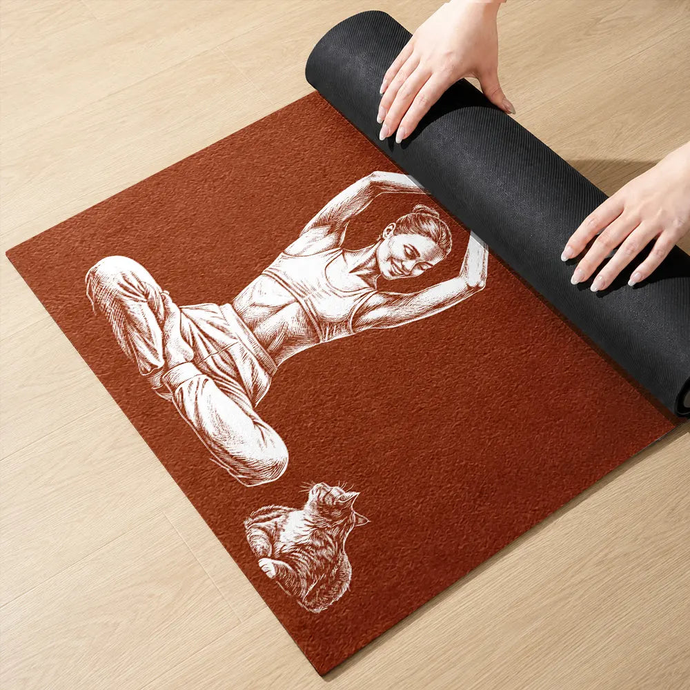 Custom Photo Bold Sketch Namaste All Day For Yoga Lovers - Personalized Yoga Mat