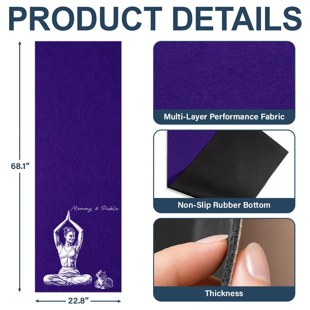 Custom Photo Bold Sketch Namaste All Day For Yoga Lovers - Personalized Yoga Mat