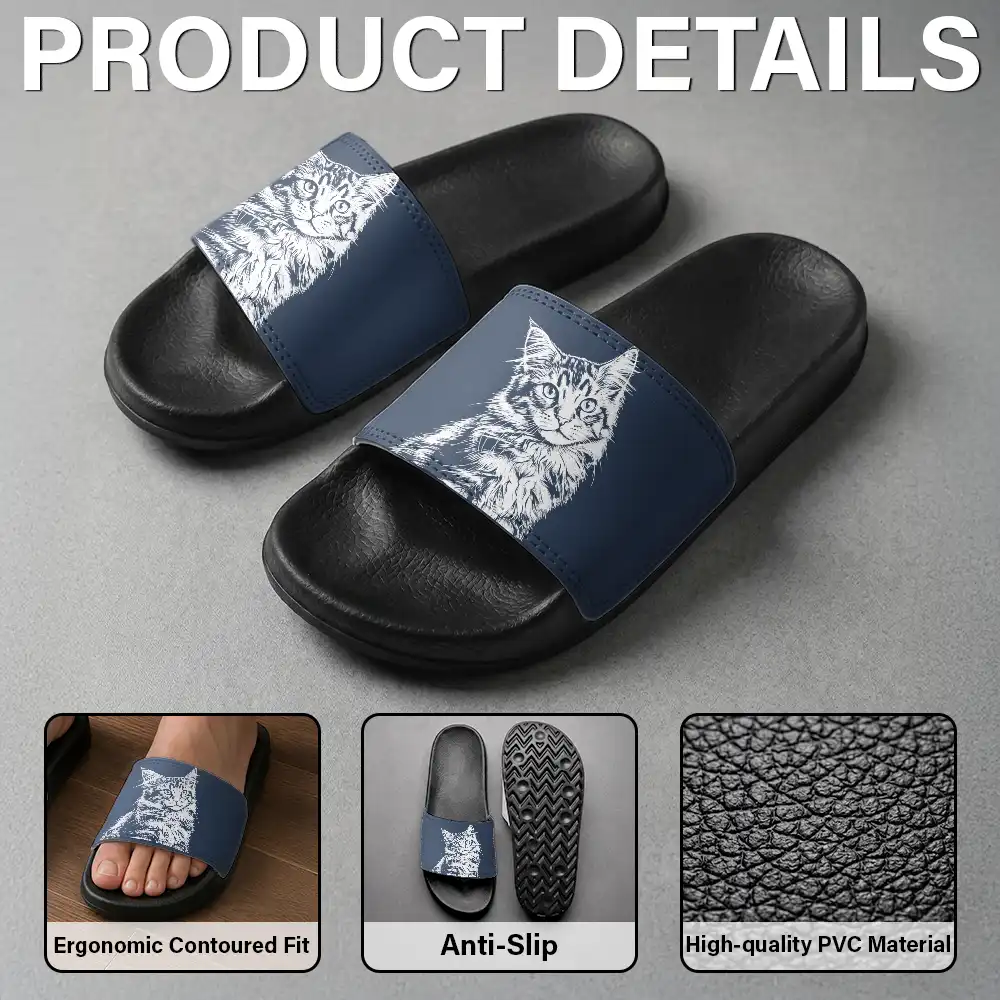 Custom Photo Bold Sketch Pet Portrait - Personalized Unisex Slides