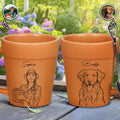 Custom Photo Bold Sketch Woman Man Dog Cat Funny Portrait - Personalized Plant Pot Ceramic Mug