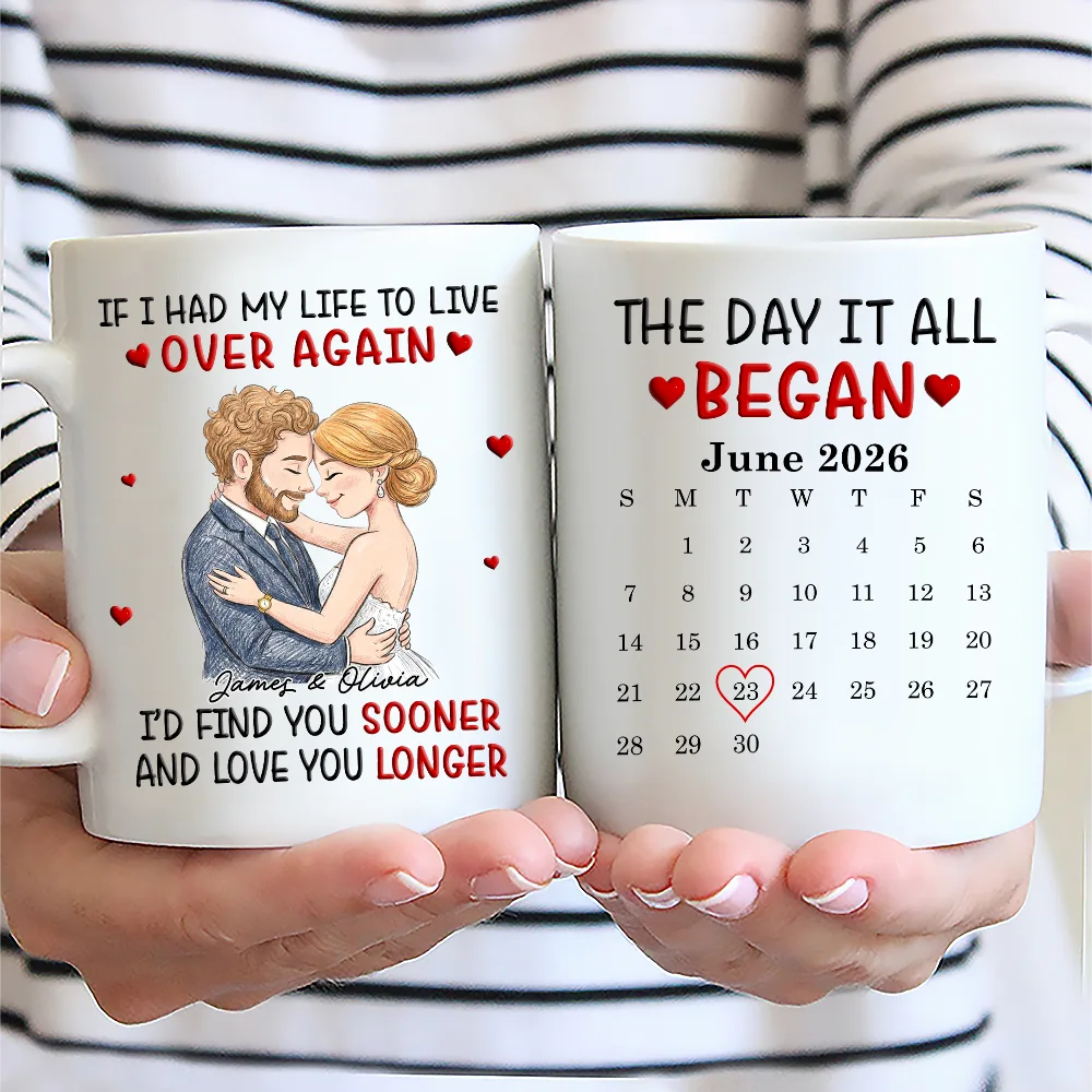 Custom Photo Calendar Together And Forever Yours - Personalized Mug
