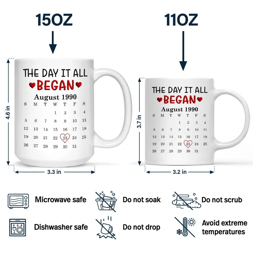 Custom Photo Calendar Together And Forever Yours - Personalized Mug
