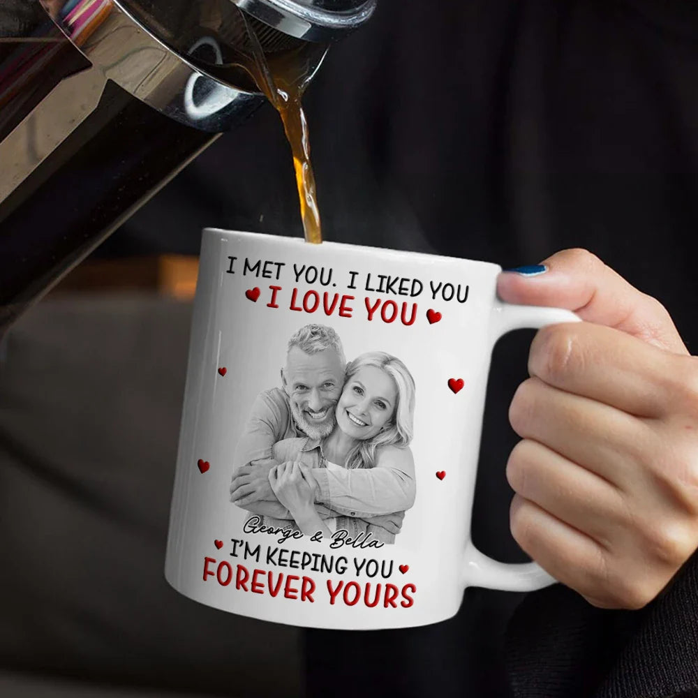 Custom Photo Calendar Together And Forever Yours - Personalized Mug